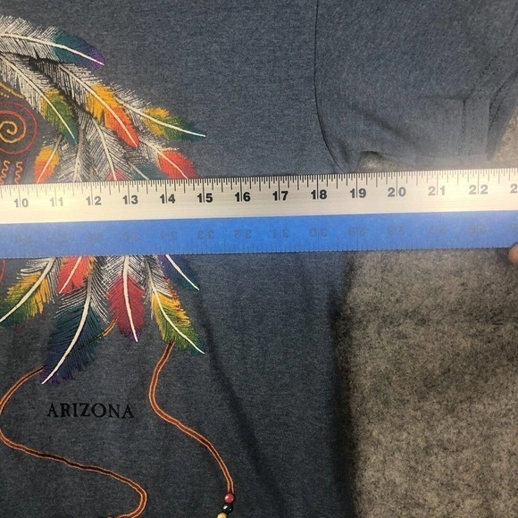 VTG Sportex Horse Feather Mane Graphic T Shirt Sz Medium Made in USA Blue - Picture 6 of 8